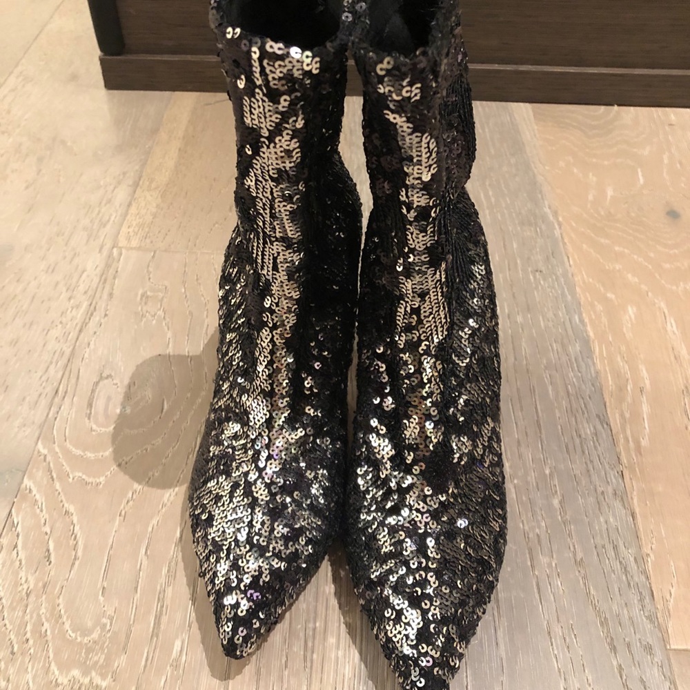 New Valentino Sequin Sock Booties Boots 36.5